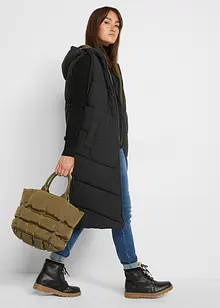 Vendbar vattert vest med hette av resirkulert polyester, bonprix