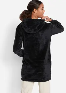 Loungewear langermet fleece-kosejakke med hette, bonprix