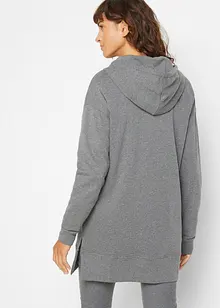 Lang sweatshirt med splitt i siden og hette, bonprix