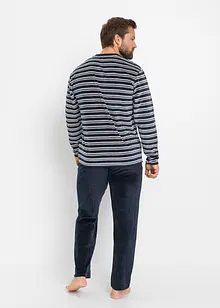 Pyjamas av mykt fløyelsmateriale med lange ermer, bonprix
