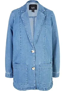 Oversized lang jeansblazer med smock-innfelling på siden, bpc bonprix collection