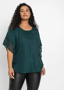 Bluse med blondedetaljer, bonprix