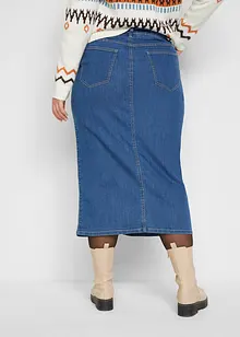 Jeansskjørt med splitt, bonprix