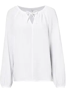 Musselinbluse i bomull, bonprix