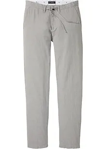 Regular Fit-pull on-bukse i chinos-modell med lin, Straight, bonprix