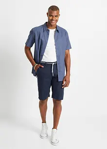 Chino-bermuda med lin og knytebånd, Regular Fit, bonprix