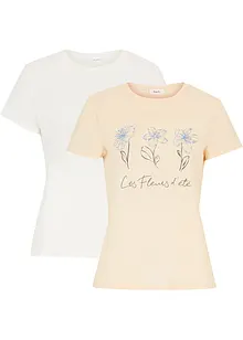Basic T-skjorte med trykk (2-pack), bonprix
