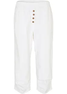 High Waist 3/4-lang bukse med lin og komfortlinning, bonprix