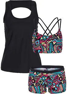 Tankini (3-delt sett) med bustier-bikinioverdel, bonprix