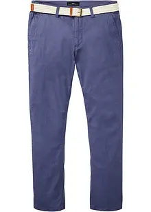 Regular Fit-chinos i materiale med stretch, komfortsnitt og belte, Straight, bonprix