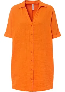 Oversized, lang bluse i bomullsmusselin, bonprix