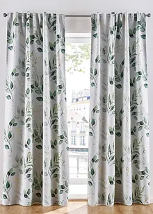 Mørkleggingsgardin med med blomstermønstret glanstrykk (1-pack), bonprix