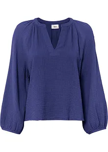 Musselin-bluse av bomull, bonprix