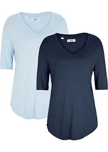 T-shirt i viskose, 2-pack, bonprix