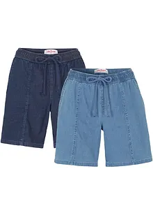 Jeansshorts med stretch (2-pack), bonprix