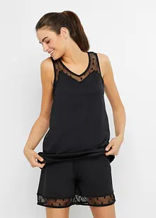 Kort pyjamas med nydelige, innfelte blonder, bonprix