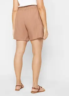 Paperbag-shorts i lin, bonprix