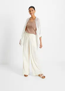 Lang cardigan med hullmønster, bonprix