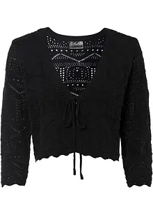Bolero med hullmønster og 3/4-lange ermer, bonprix