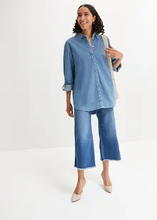 Oversized stretch-jeansbluse, bonprix