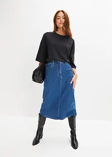 Oversized topp i bomull, halvlang arm, bonprix