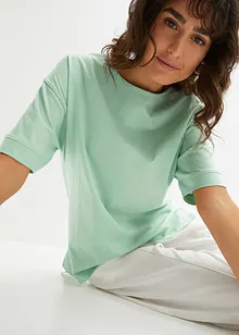 Oversized T-shirt i bomull med splitt i sidene, bonprix