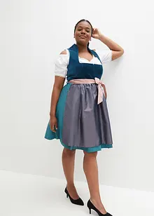 Dirndl med fløyel i midi-lengde (2-delt sett), bonprix