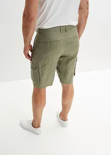 Cargo-bermuda av bærekraftig lin, Loose Fit, bonprix