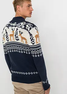 Strikkejakke med bomull og koftemønster, bonprix