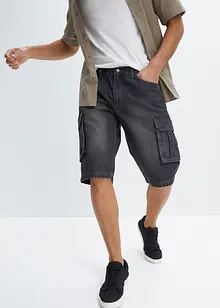 Bermudashorts i denim med cargolommer, Relaxed Fit, bonprix