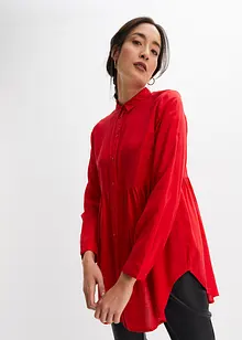 Lang bluse med knappestolpe, av viskose, bonprix