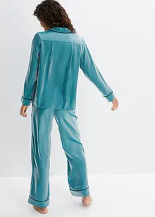 Sateng-pyjamas med blank overflate, bonprix