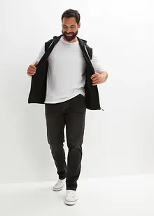 Vest i sweat materiale i myk bomullsmiks med hette, bonprix