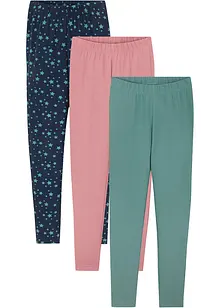 Leggings i elastisk materialmiks med økologisk bomull (3-pack), bonprix