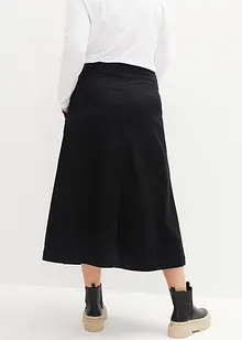Jeansskjørt med påsydde lommer, A-fasong, bonprix