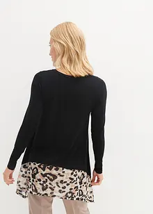 Asymmetrisk topp med chiffon-innfelling, bonprix