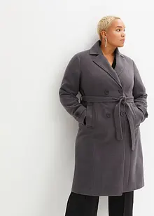 Vinter-trenchcoat med ull-look, bonprix