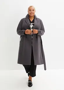 Vinter-trenchcoat med ull-look, bonprix