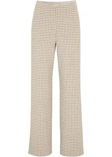 Stretchbukse med Houndstooth-mønster, Wide leg, bonprix