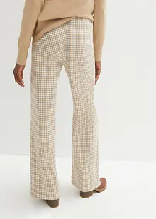 Stretchbukse med Houndstooth-mønster, Wide leg, bonprix