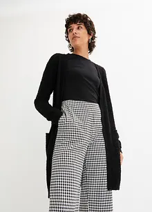 Lang bouclé-strikkejakke, bonprix