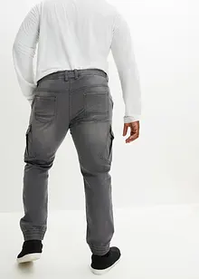 Regular Fit sweat-jeans med cargolommer, Straight, bonprix