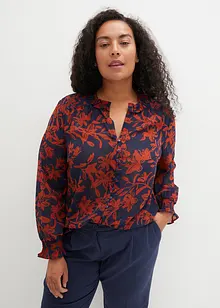 Chiffonbluse med smock-detaljer, bonprix