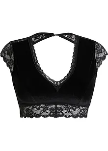 Bralette uten bøyle i fløyelsmateriale, bonprix