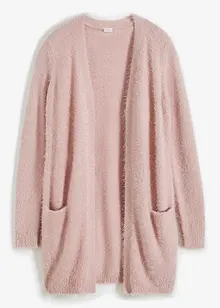 Lang strikkejakke med fluffy look, bonprix