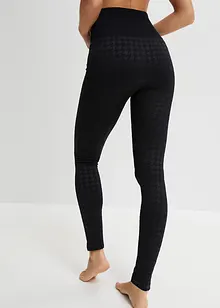 Seamless termoleggings med myk innside og houndstooth-mønster, bonprix