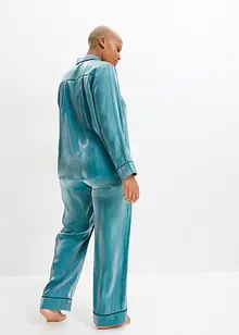 Sateng-pyjamas med blank overflate, bonprix