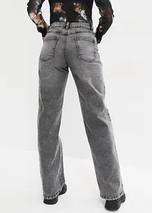 Wide Leg-jeans, High Waist med naglepynt, bonprix