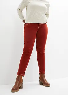 Slim Fit stretch-cordbukse med kontrastfargede sømmer, bonprix