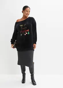 Off Shoulder-genser med julemotiv, bonprix